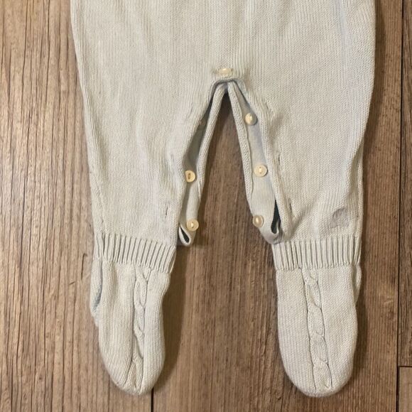 Tommy Hilfiger New Without Tags Knitted Light Blue One Piece Romper Size 6-9 Mos - Picture 3 of 10